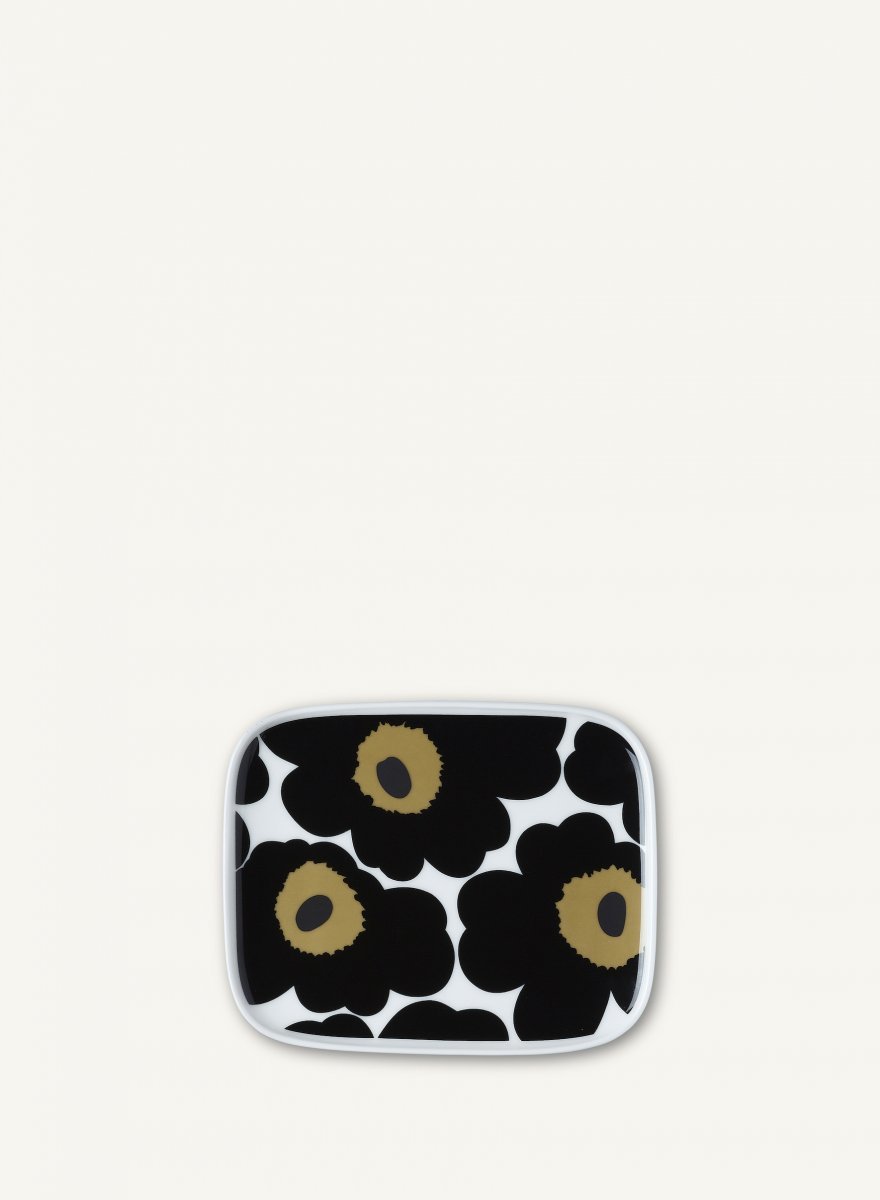 Marimekko Unikko Lautanen Valkoinen Musta 15x12 Cm - Keittiö